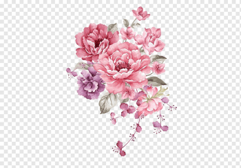 Flower Paper Watercolor painting illustration, Pink ink flowers, pink and purple flowers, flower Arranging, literature And Art, artificial Flower png