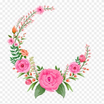 Flower Pink Rose - Pink Flower Frame Png