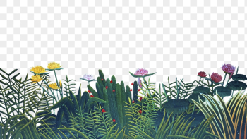 Flower png border, Henri Rousseau-inspired | Free PNG - rawpixel Flower png border, Henri Rousseau-inspired | Free PNG - rawpixel