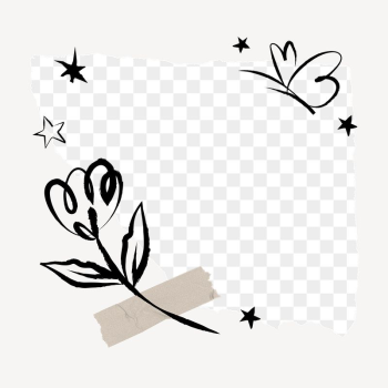 Flower png doodle frame, transparent | Free PNG - rawpixel