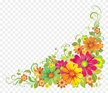 Flower Psd Via - Flower Border Clipart