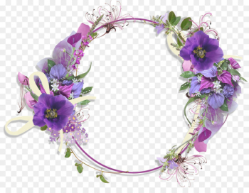 Flower Purple Clip art - Floral Round Frame PNG Pic 