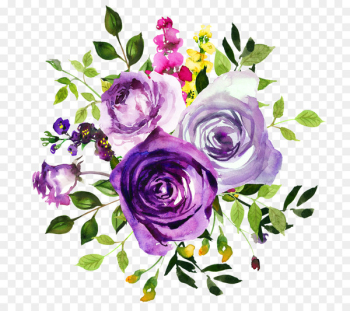 Flower Purple Watercolor painting Violet Clip art - watercolor rose 