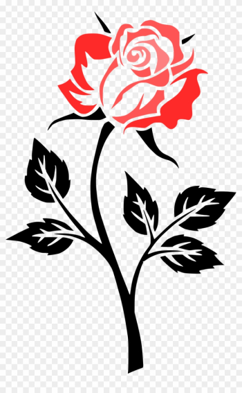 Flower Rose Contour Outlines Png Image - Rose Clipart Png Black And White