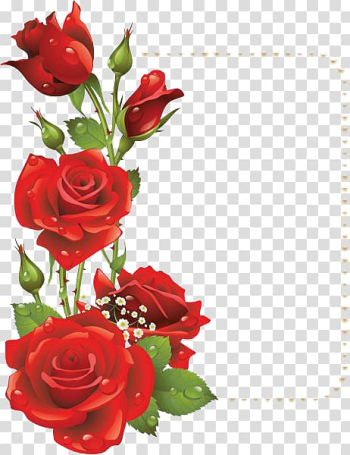 Flower Rose Red frame , Red Flower Frame File transparent background PNG clipart