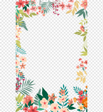 Flower, Small fresh flowers hand-painted border, red and multicolored flowers illustration, border, watercolor Painting, frame png