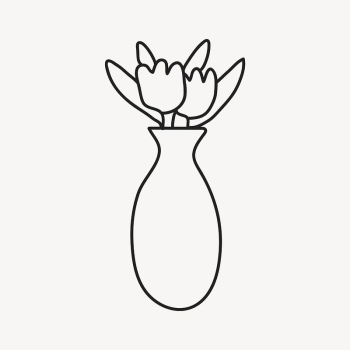 Flower vase clipart, home decor | Free Photo Illustration - rawpixel