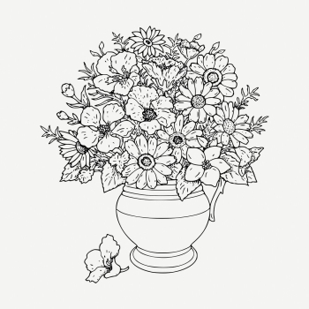 Flower vase drawing, botanical vintage | Free PSD - rawpixel Flower vase drawing, botanical vintage | Free PSD - rawpixel