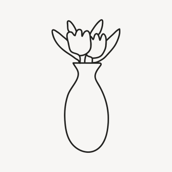 Flower vase hand drawn collage | Free PSD Illustration - rawpixel