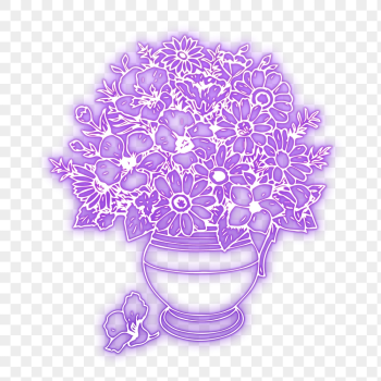 Flower vase png sticker, purple | Free PNG - rawpixel