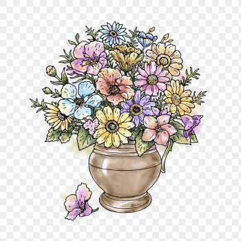 Flower vase png sticker, spring | Free PNG Illustration - rawpixel