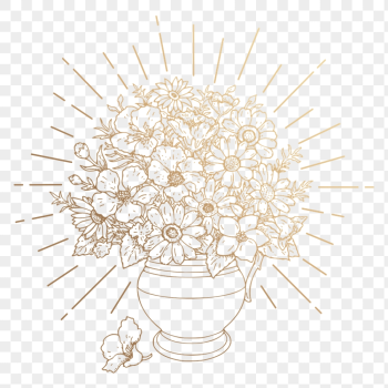 Flower vase png sticker, vintage | Free PNG Illustration - rawpixel