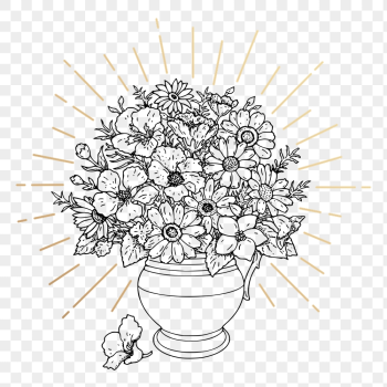 Flower vase png sticker, vintage | Free PNG Illustration - rawpixel