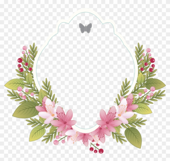 Flower Vintage Clothing Picture Frame Wedding Invitation - Flower Border For Weddings Png