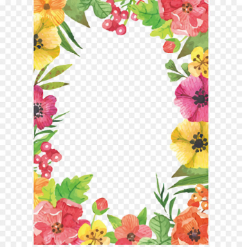 Flower Wallpaper - Watercolor flowers border 