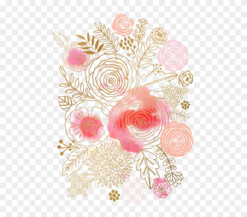 Flower Watercolor Painting Floral Design Pink - Rose Gold Floral Background Flower Watercolor Painting Floral Design Pink - Rose Gold Floral Background