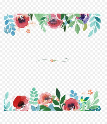 Flower Watercolor painting Pattern - Watercolor floral border background 