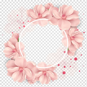 Flower Wedding Wreath , cherry decoration, pink floral illustration transparent background PNG clipart