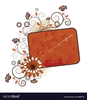 Flower with grunge vintage frame vector image Flower with grunge vintage frame vector image