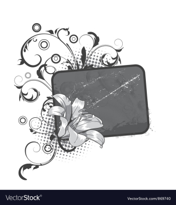 Flower with grunge vintage frame vector image Flower with grunge vintage frame vector image