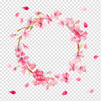 Flower Wreath Cherry blossom , flower transparent background PNG clipart