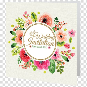 Flower Wreath Watercolor painting, 2017 wedding card，wedding invitation card transparent background PNG clipart