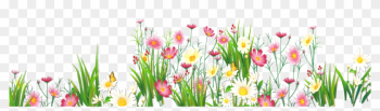 Flowers And Grass Png Picture Clipart - Spring Flowers Transparent Background