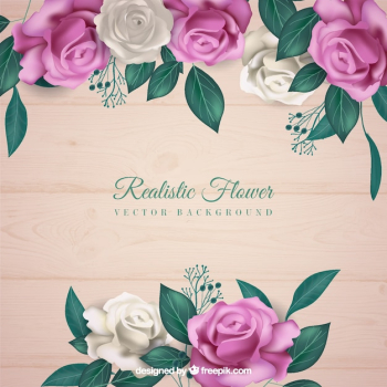 Flowers background in realistic style Flowers background in realistic style