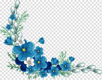 Flowers, blue and white flower illustration transparent background PNG clipart