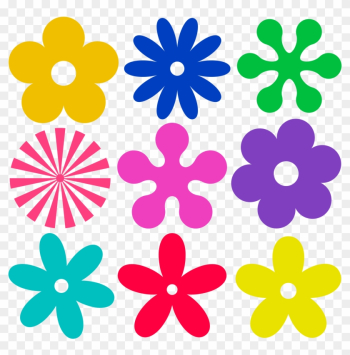 Flowers Clip Art - Groovy Retro Flowers Shower Curtain Flowers Clip Art - Groovy Retro Flowers Shower Curtain