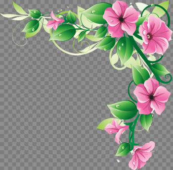 Flowers Corner Frame | ss | Flower border clipart, Painting corner ...