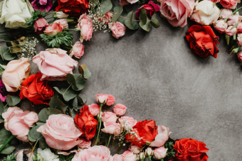 Flowers flat lay Flowers flat lay