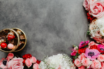 Flowers flat lay Flowers flat lay