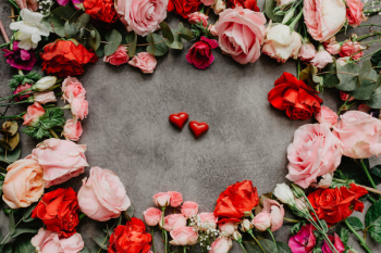 Flowers flat lay Flowers flat lay