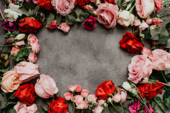 Flowers flat lay Flowers flat lay