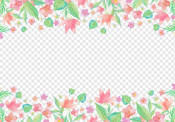 Flowers frame, pink and green flowers frame, watercolor Painting, template, frame png