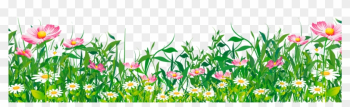 Flowers Grass Clipart - Grass Ground With Flowers Png