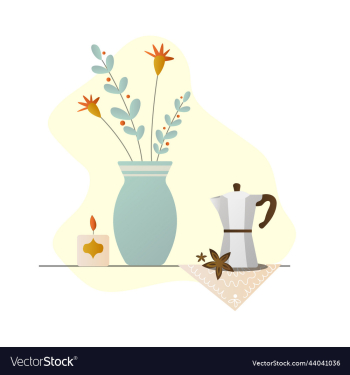 flowers in a vase a candle cozy home atmosphere flowers in a vase a candle cozy home atmosphere