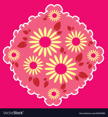 Flowers in frame vector image Flowers in frame vector image