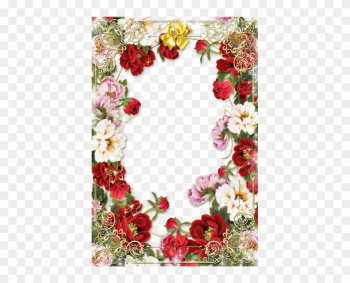 Flowers Picture Frame With Golden Floral Border Images - Flowers Frame Borders Png Flowers Picture Frame With Golden Floral Border Images - Flowers Frame Borders Png