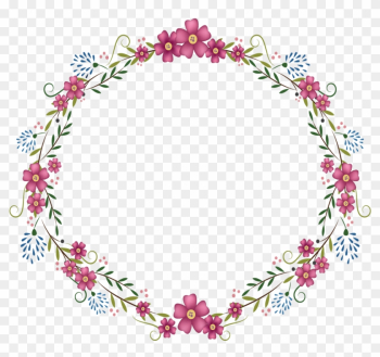 Flowers Round Frame 2835 2835 Transp Png Free Pink - Round Flower Frame Png