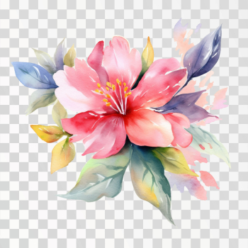 Flowers watercolor, png transparent background