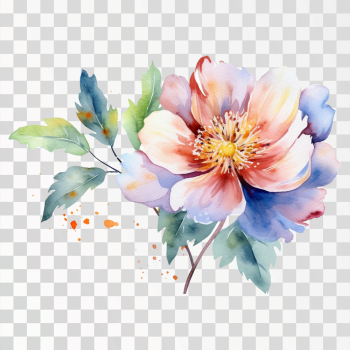 Flowers Watercolor PNG transparent background