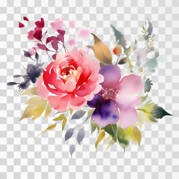 Flowers watercolor, png transparent background