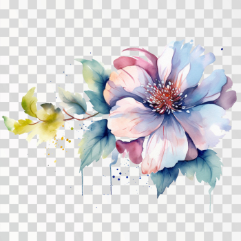 Flowers Watercolor PNG transparent background