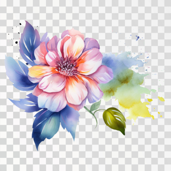 Flowers Watercolor PNG transparent background