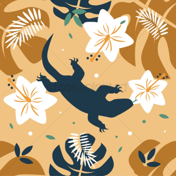 Flowers with lizard background Flowers with lizard background