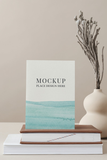 Flyer on books psd mockup | Free PSD Mockup - rawpixel