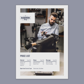 Flyer template with barber concept Free Psd