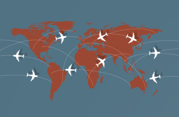  Flying Across The Globe - Air Travel Illustration 